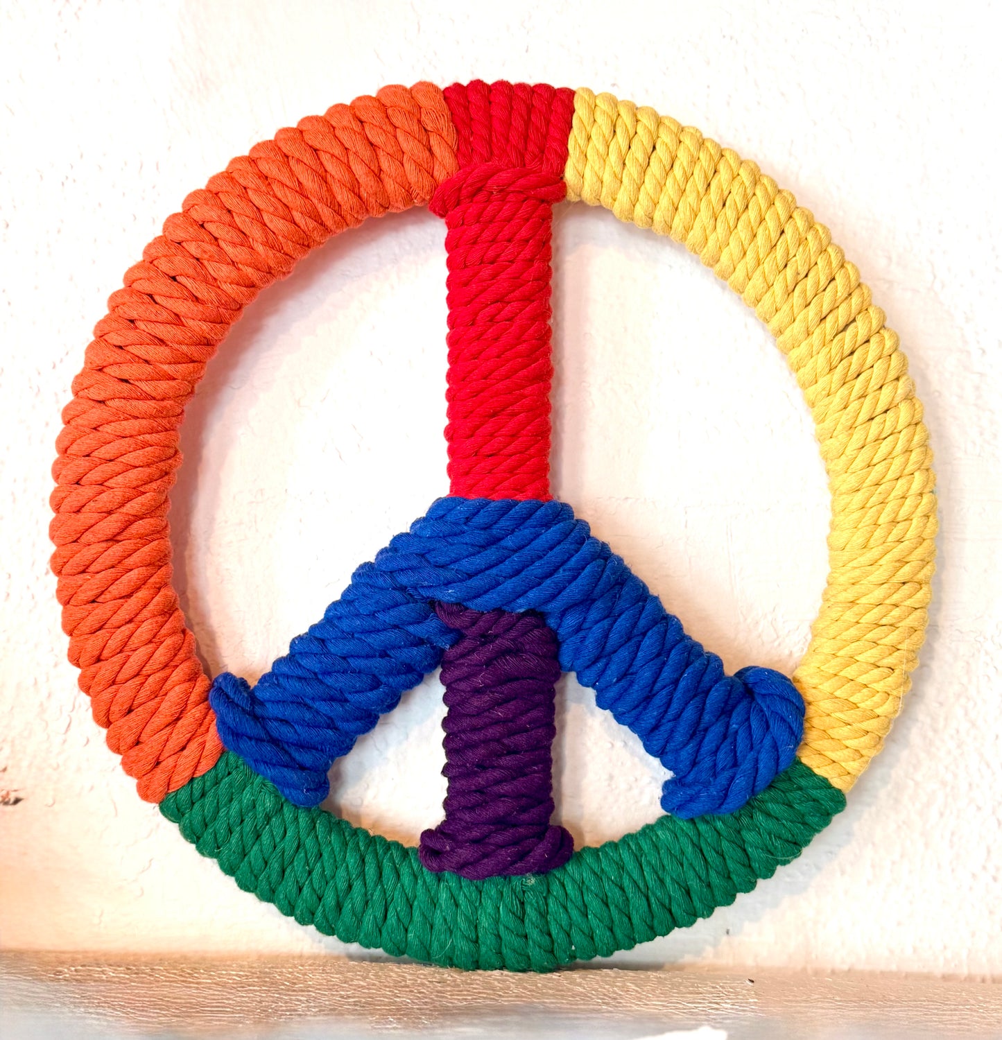 16” Rainbow Rope Peace Sign