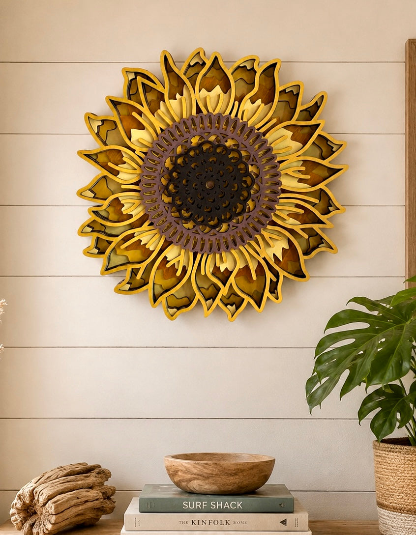 11” Wooden Golden Bloom