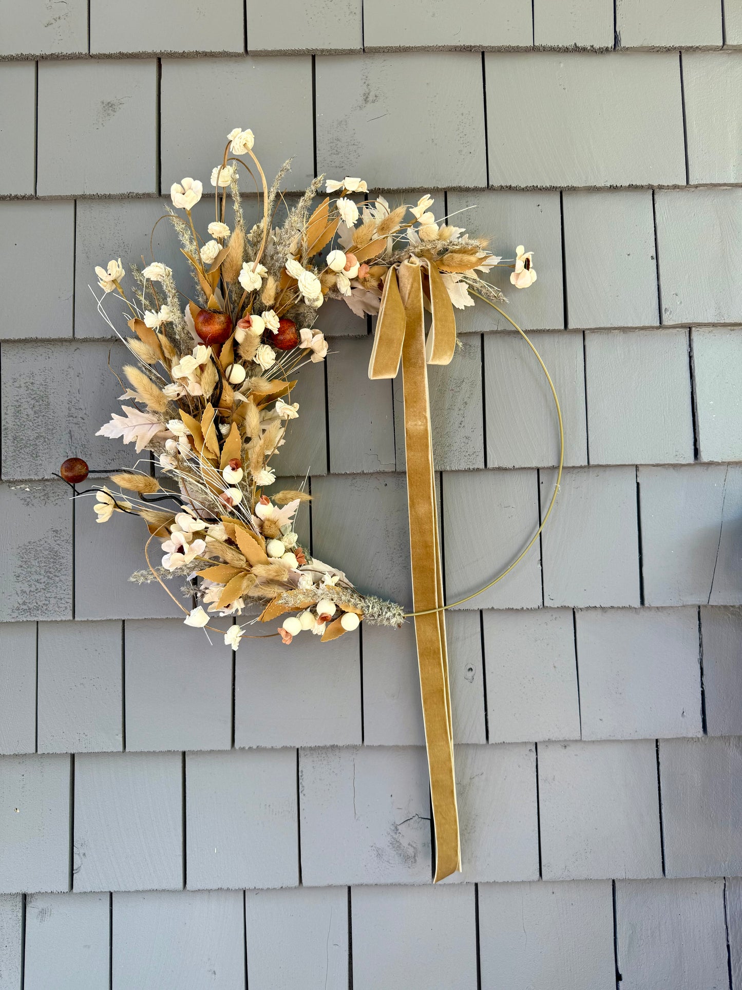 19” Rustic Boho Dried and Faux Neutral Florals