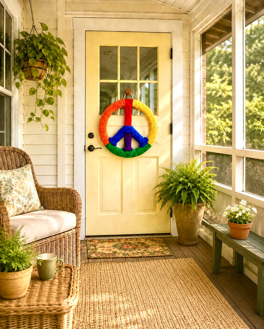 16” Rainbow Rope Peace Sign