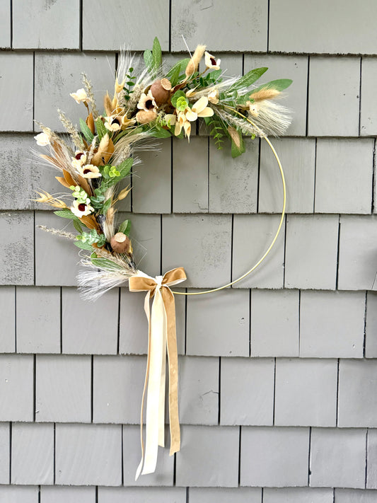 17” Boho Hoop Wreath