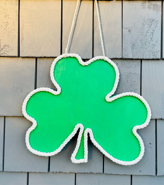 Wooden Shamrock with Rope Outline