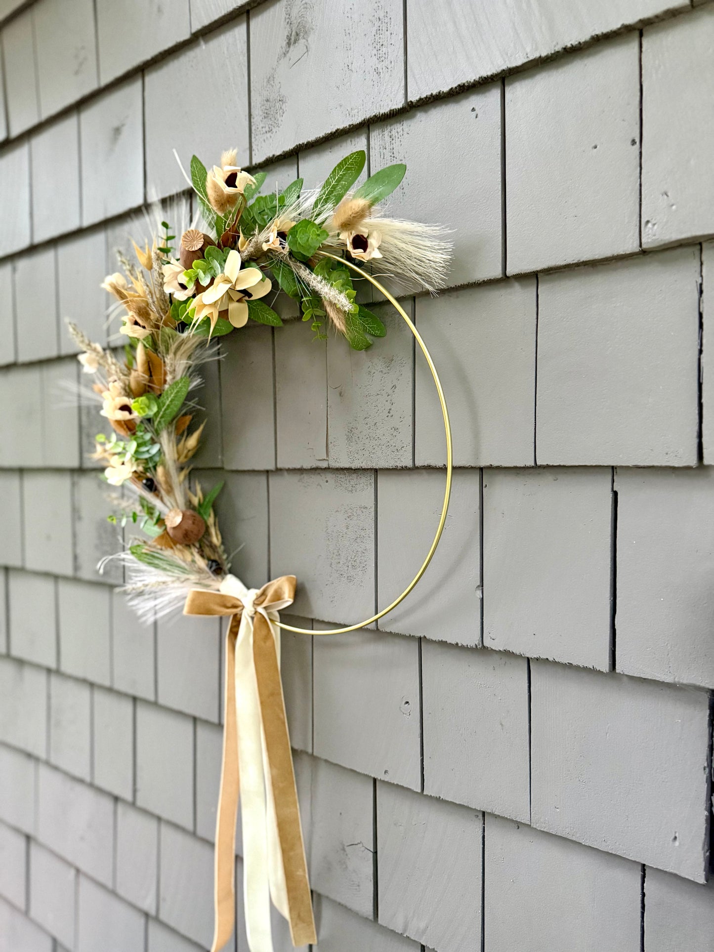 17” Boho Hoop Wreath