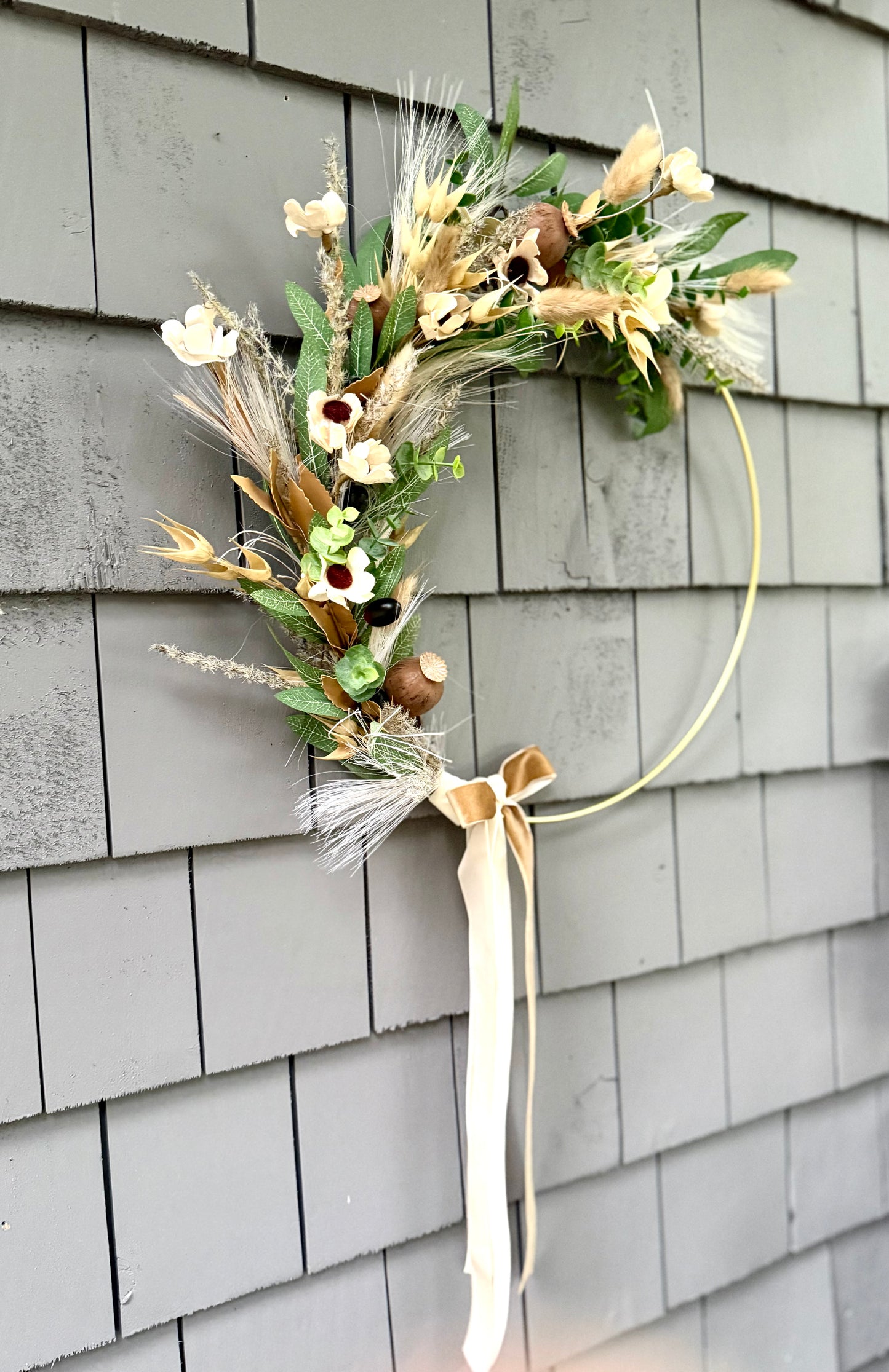 17” Boho Hoop Wreath
