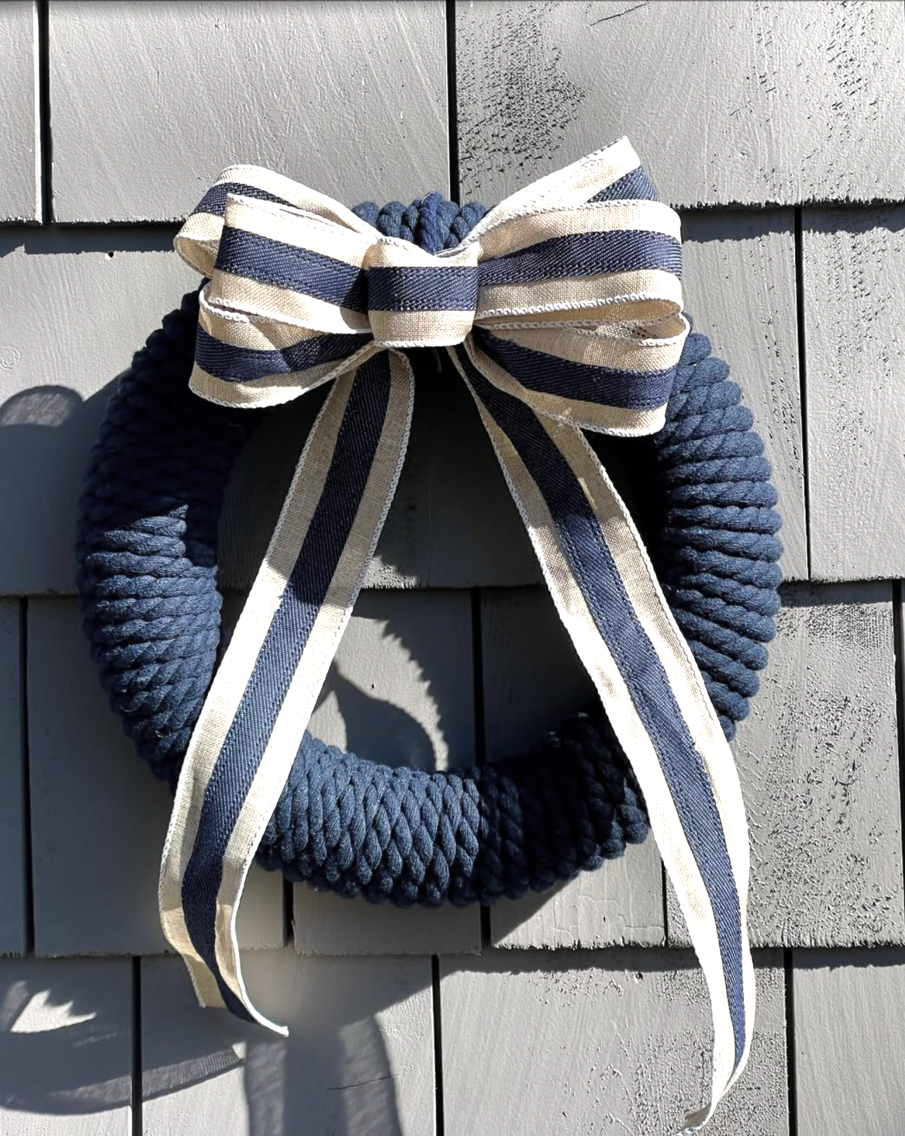 12” Navy Blue Rope Wreath