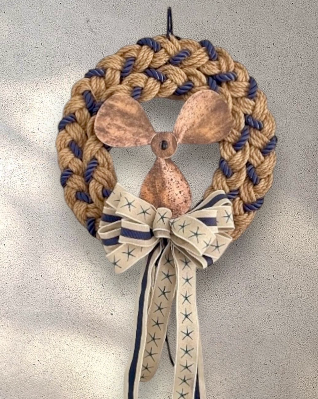 16" Braided Wreath With Propeller