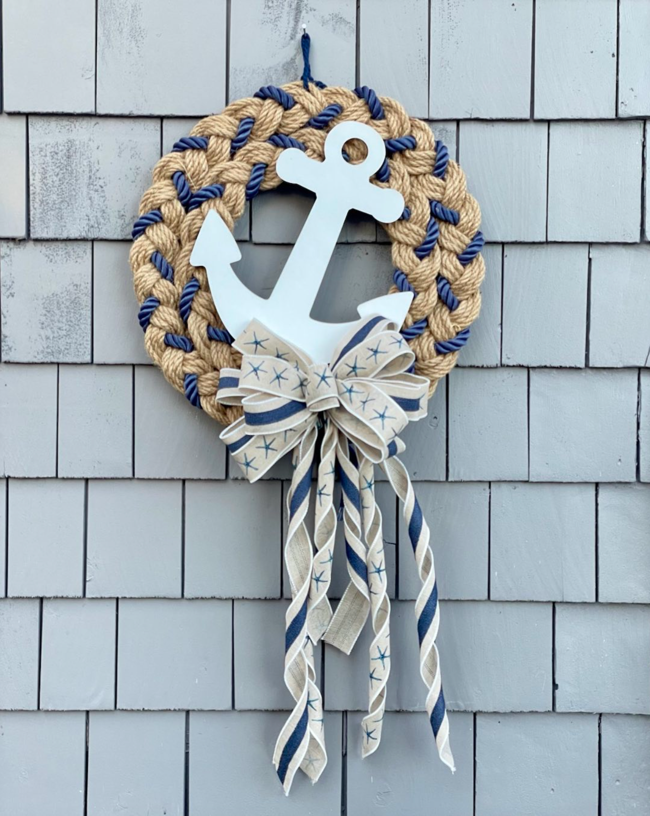 16" Braided Wreath With Anchor