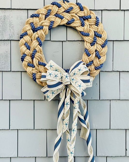 16" Braided Wreath Wish Bow On Bottom