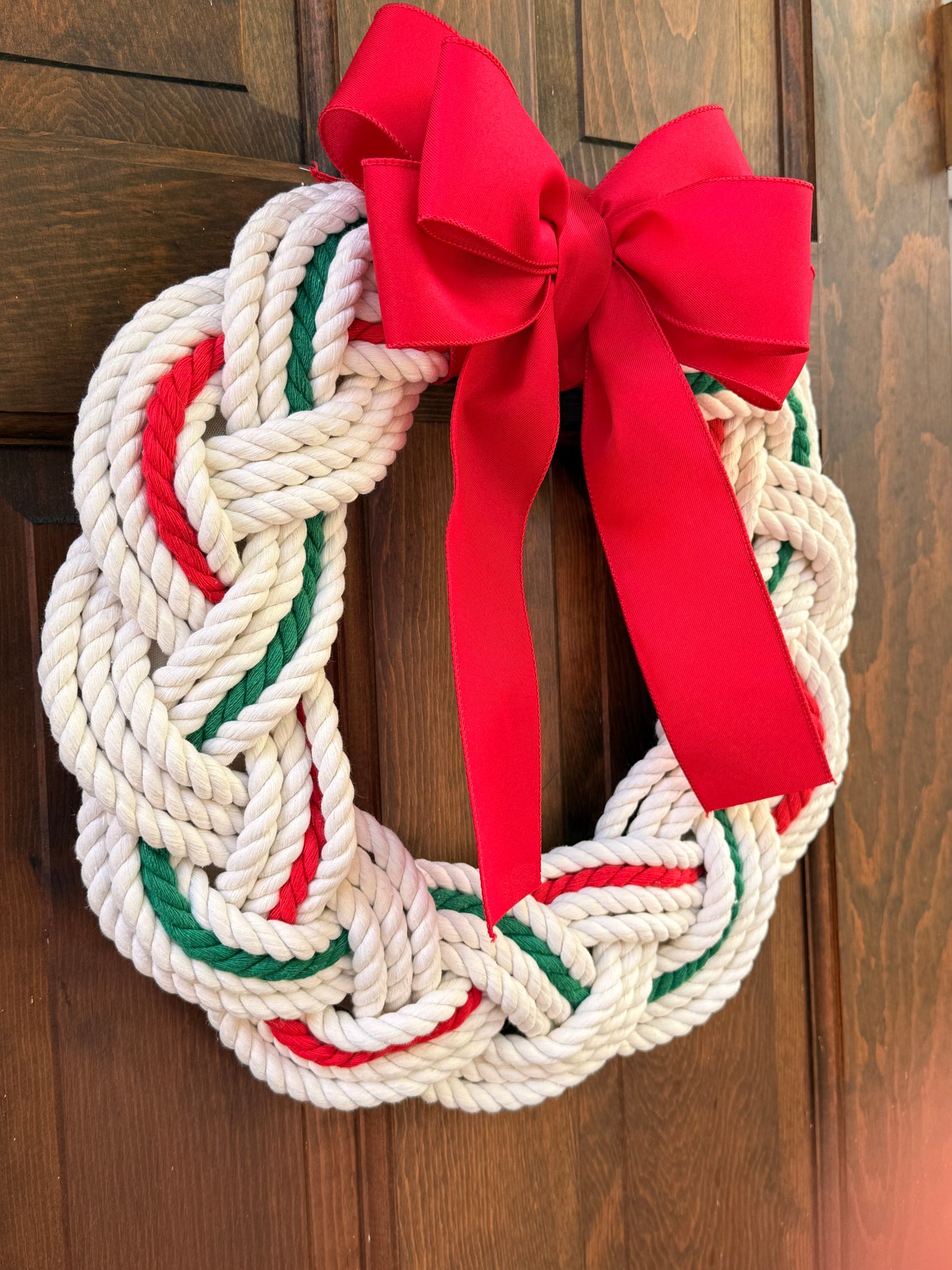 16” White Holiday Rope Wreath