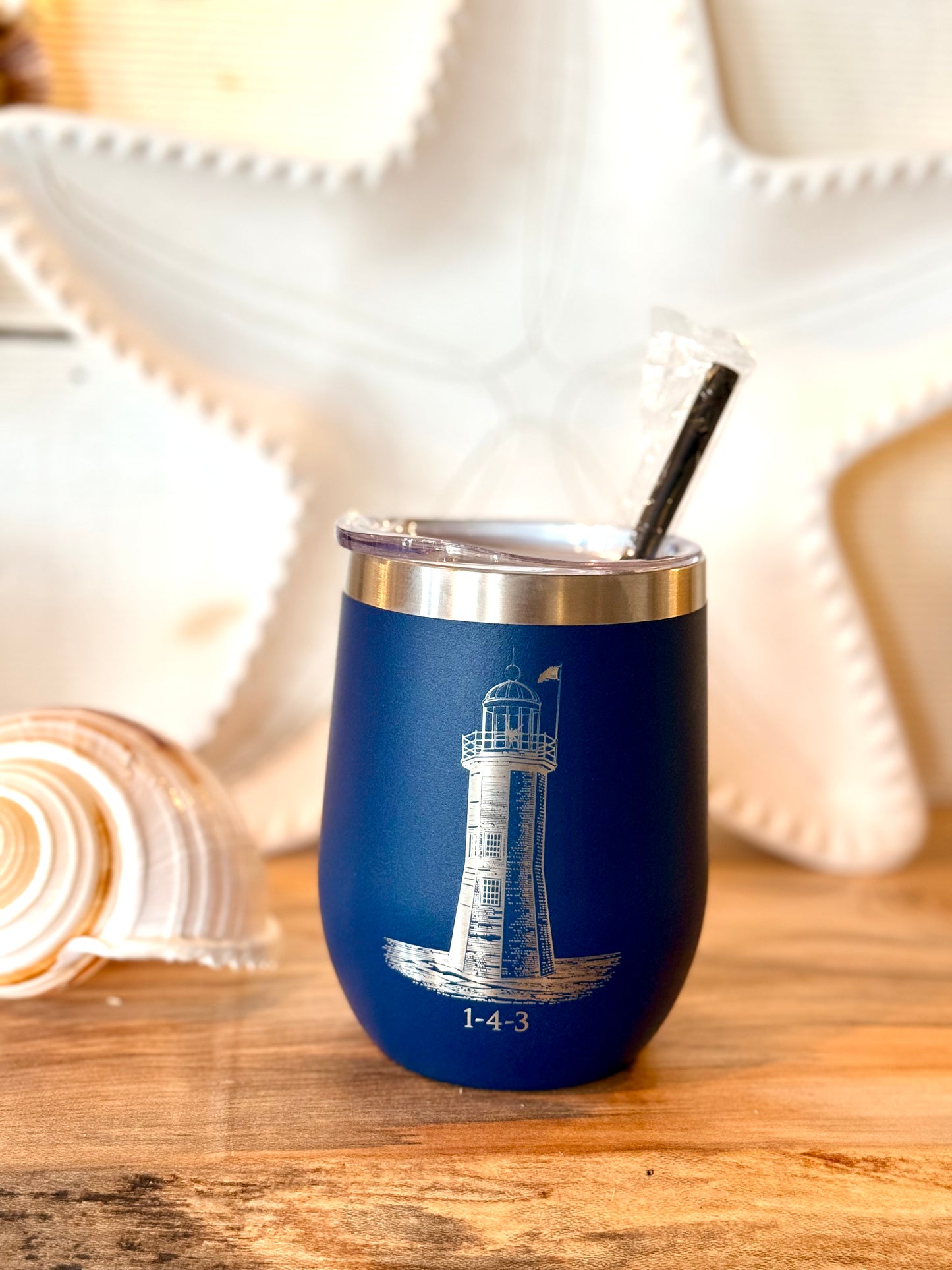 Scituate Lighthouse wine tumbler