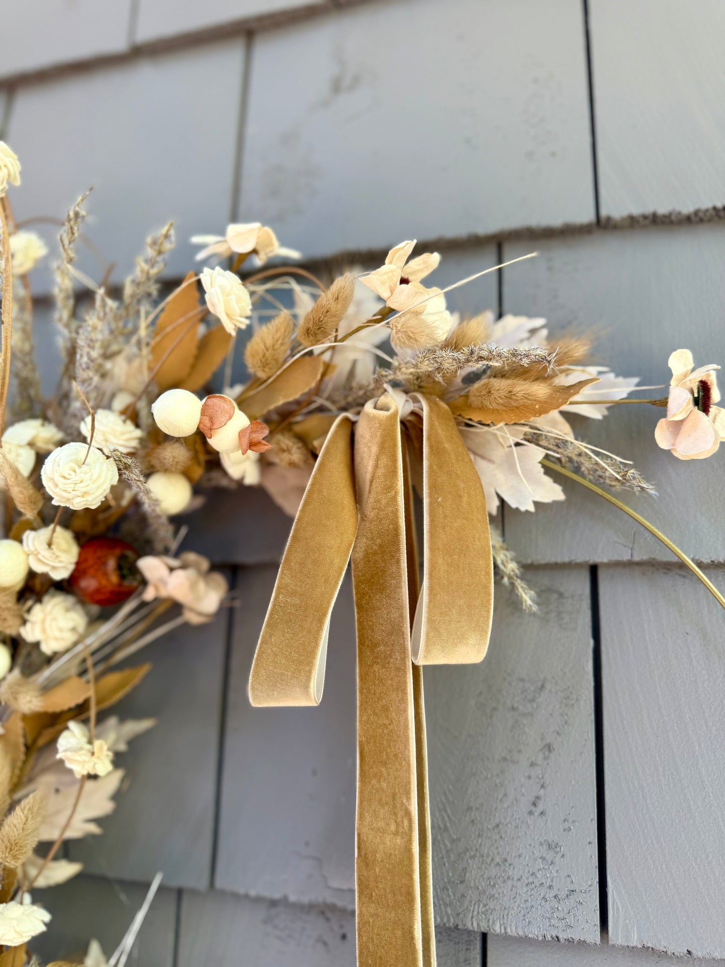 19” Rustic Boho Dried and Faux Neutral Florals