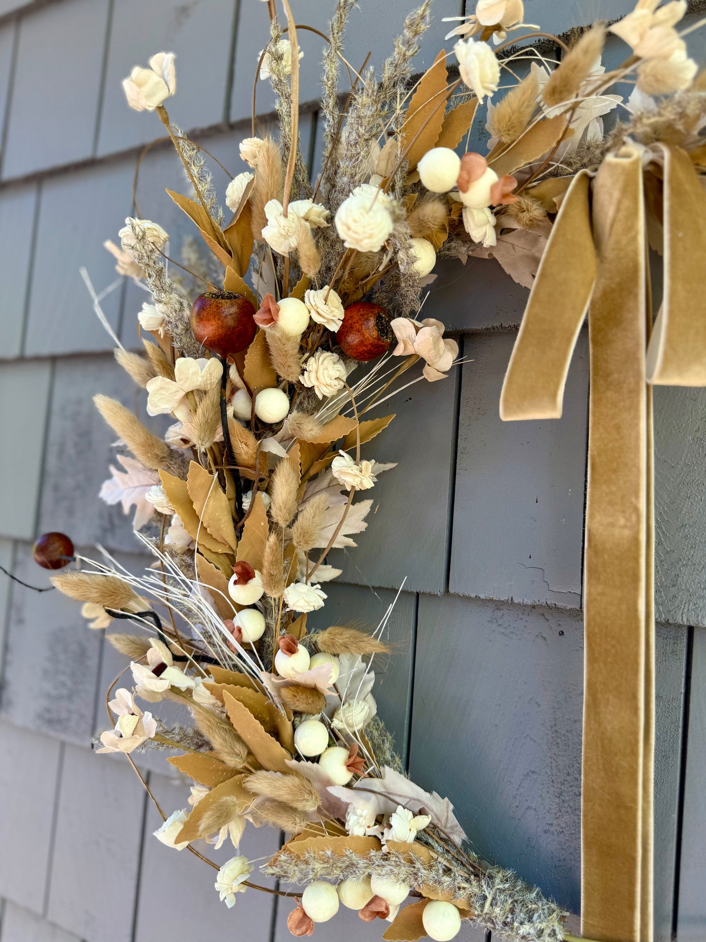 19” Rustic Boho Dried and Faux Neutral Florals