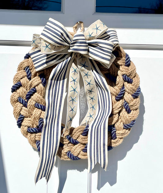 16" Braided Wreath With Bow On Top