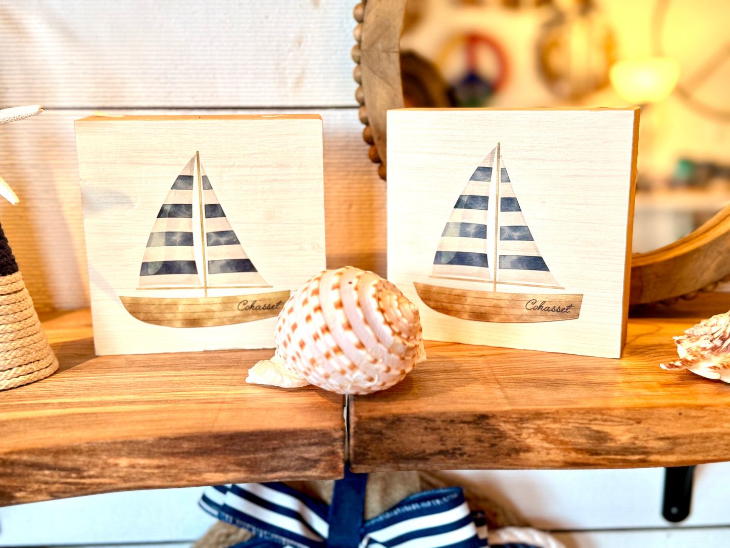 Cohasset sailboat Rustic Marlin block