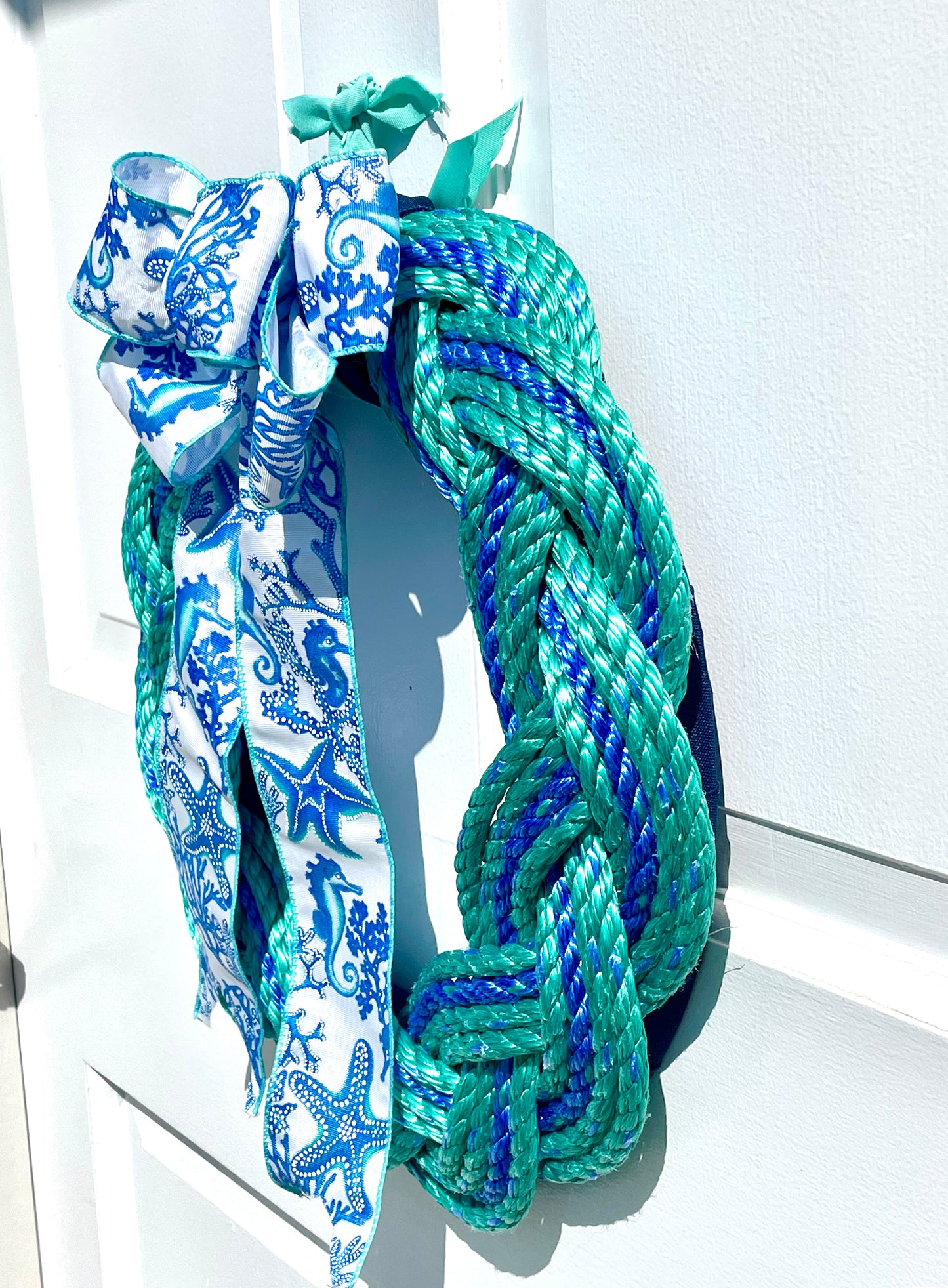 16” Blue and Green Lobster Rope Wreath
