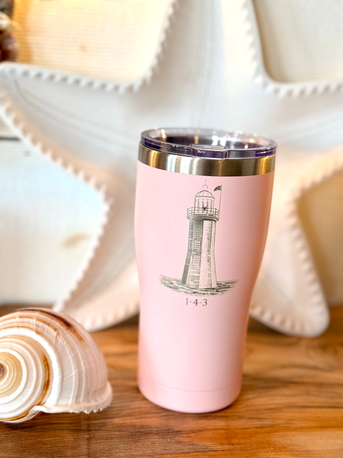 Pink Scituate Lighthouse Tumbler