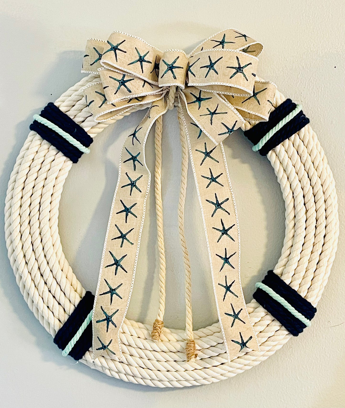 13” Rope Wreath w/ Starfish Bow