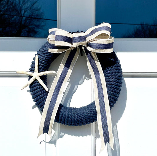 12” Navy Blue Rope Wreath