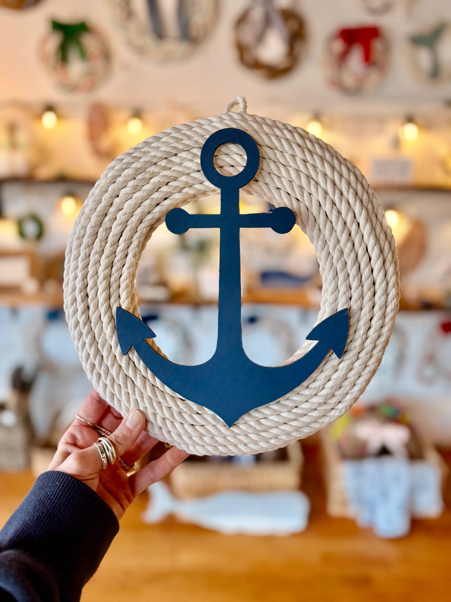 10” Coastal Blue Anchor Wreath