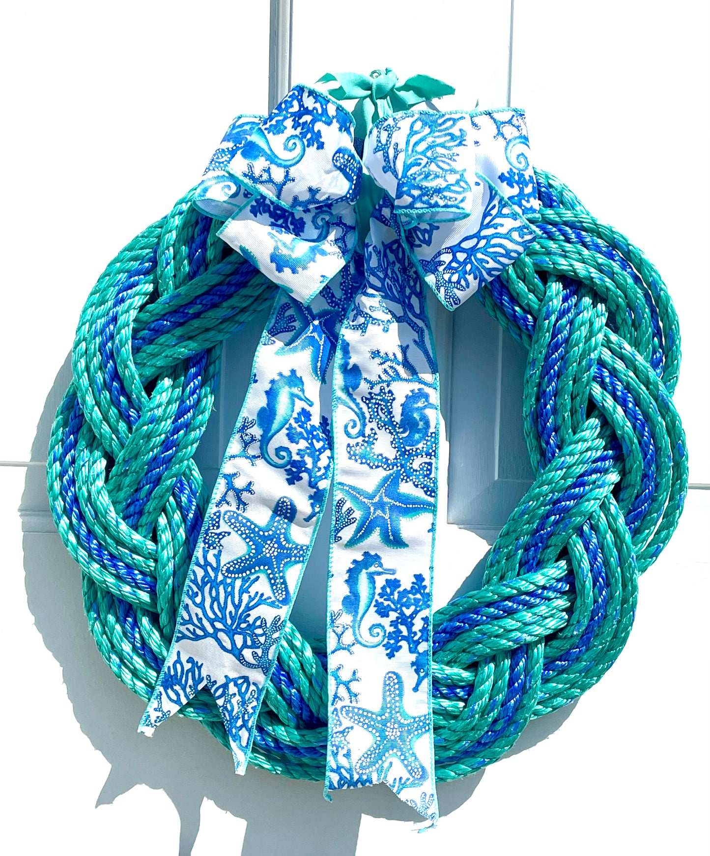 16” Blue and Green Lobster Rope Wreath