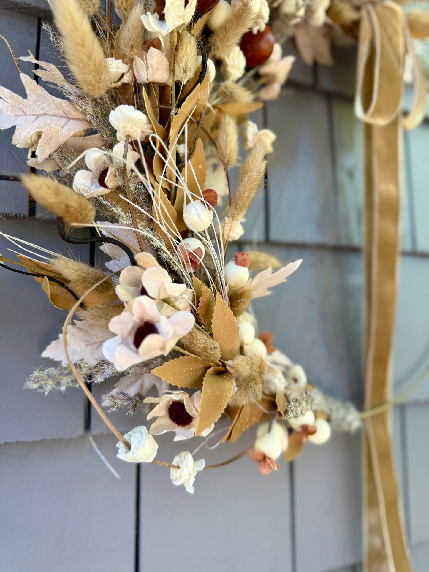 19” Rustic Boho Dried and Faux Neutral Florals