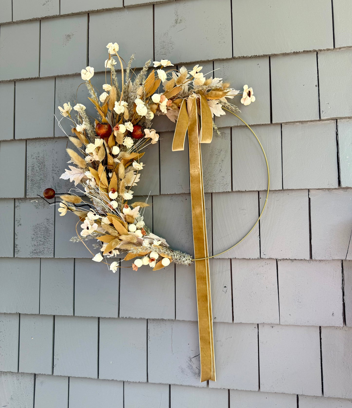 19” Rustic Boho Dried and Faux Neutral Florals