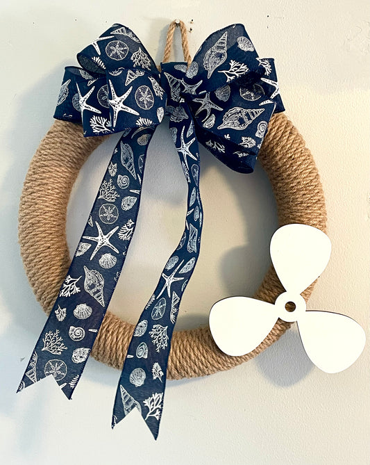 16” Jute Wreath w/boat propeller 