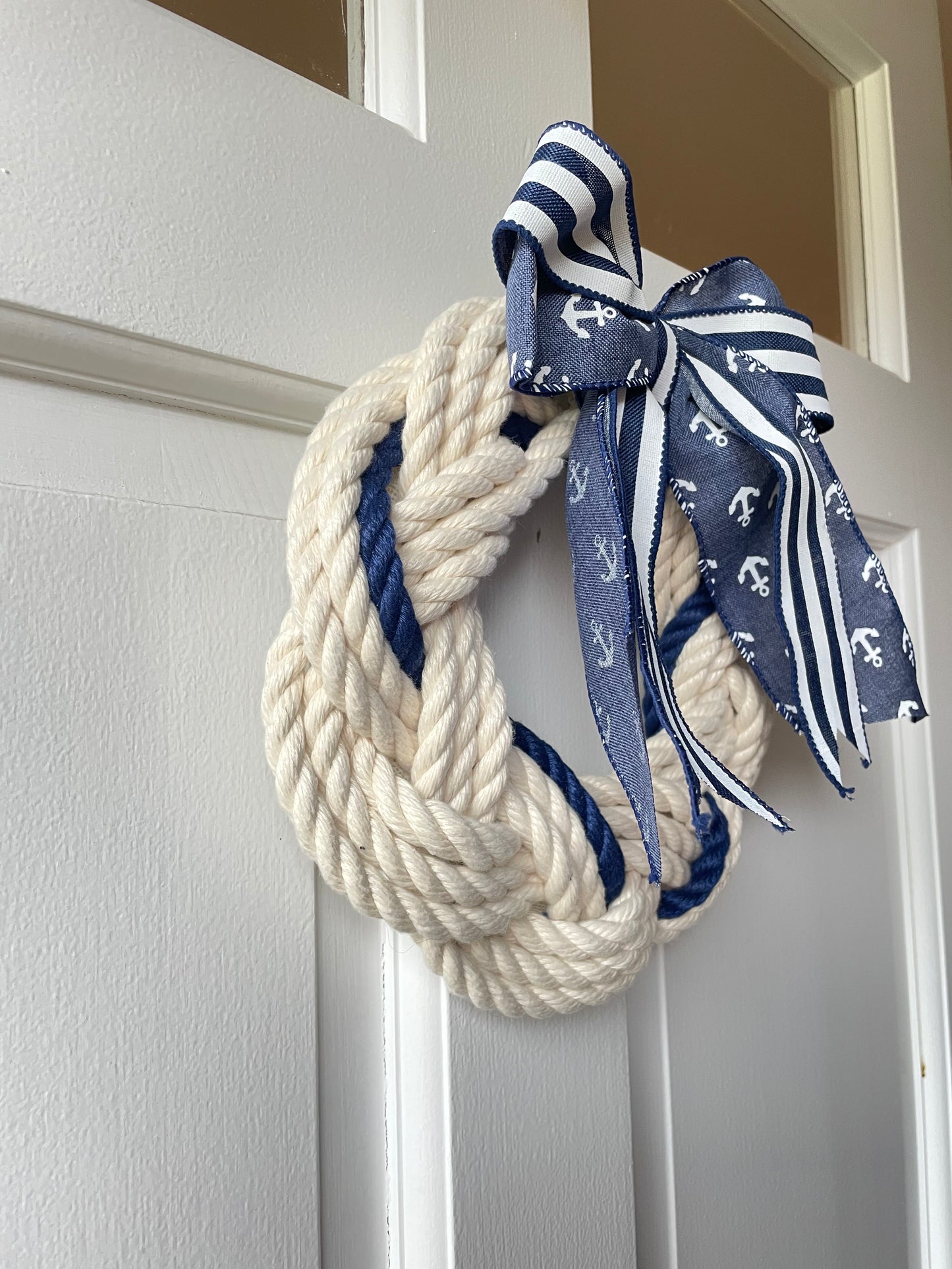 9” White Rope Wreath